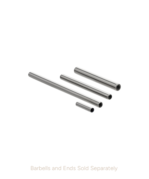 Threaded Barbell Shaft - Stainless Steel - 00g to 8g