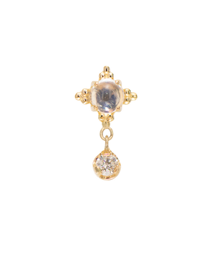 18K Rose Gold Zia + Prong Faceted Dangle 
