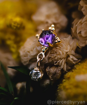 Amethyst Zia with CZ Dangle