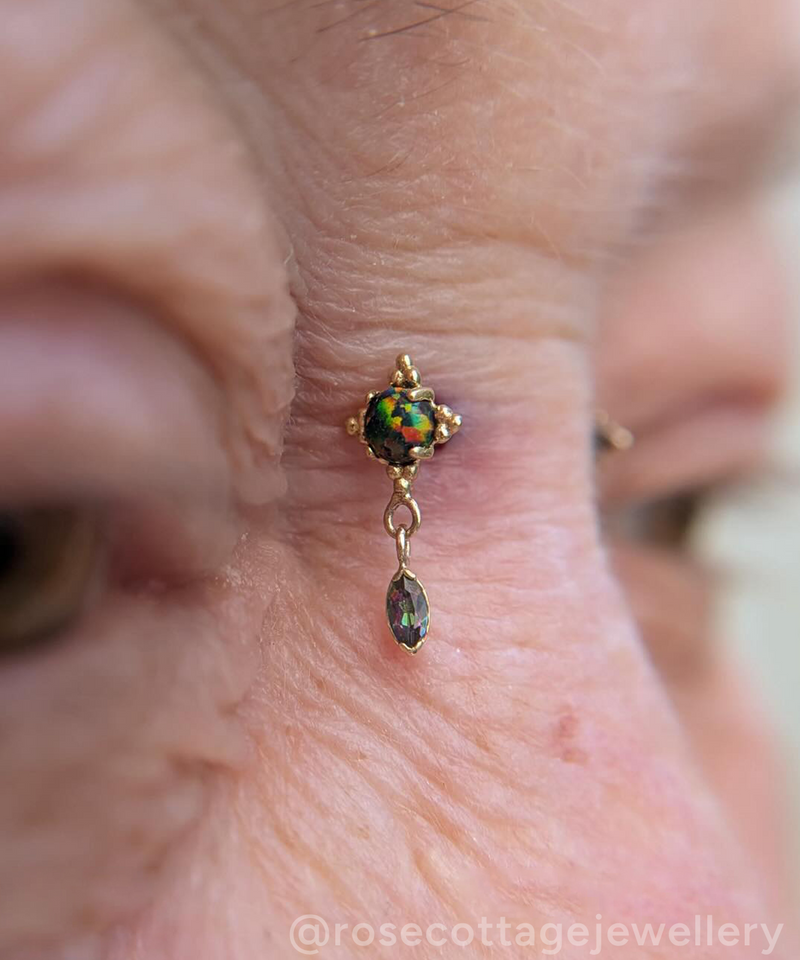 Bridge Piercing with Zia Marquise Dangle