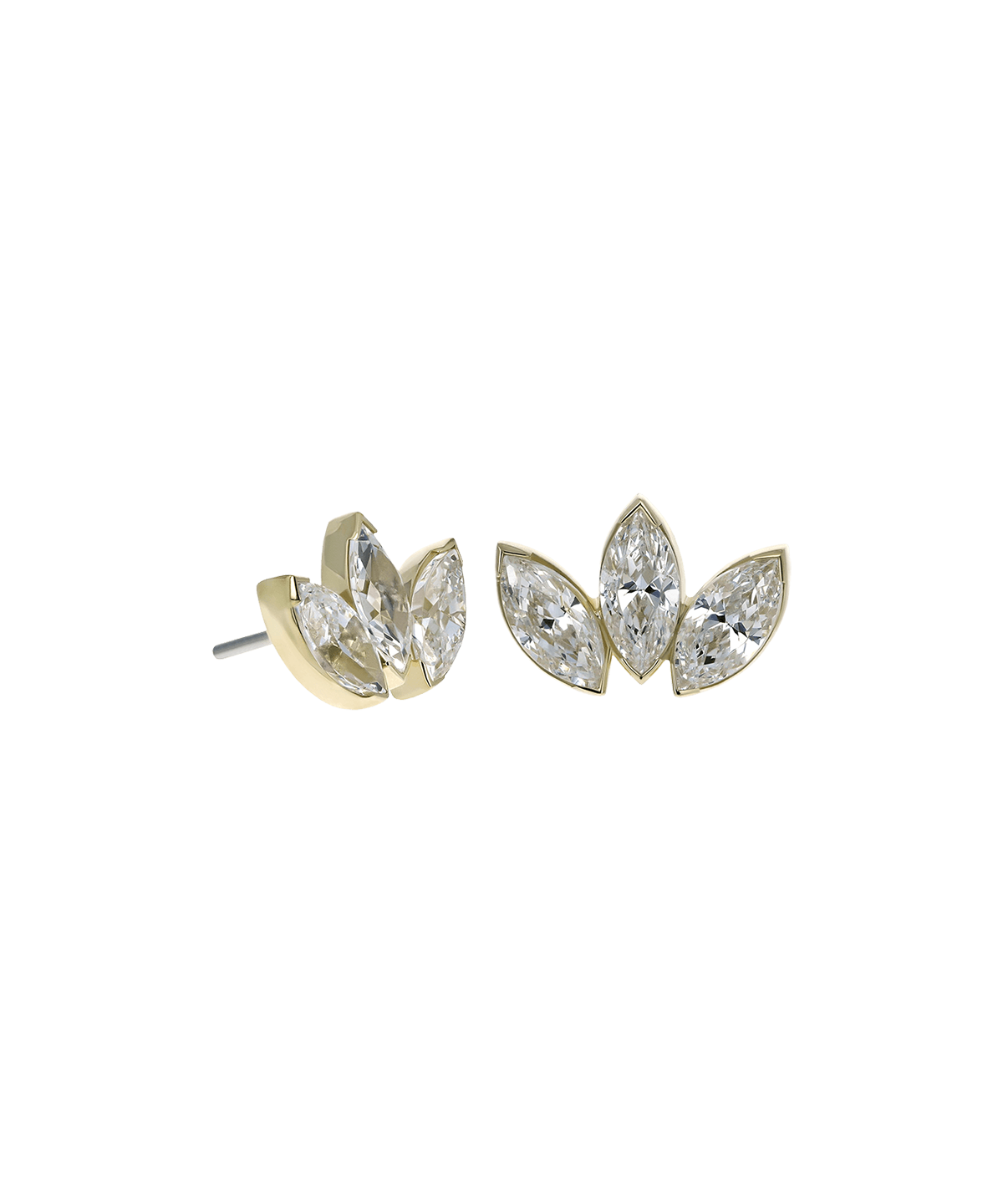 Marquise Fan With 3 Stones - Mini