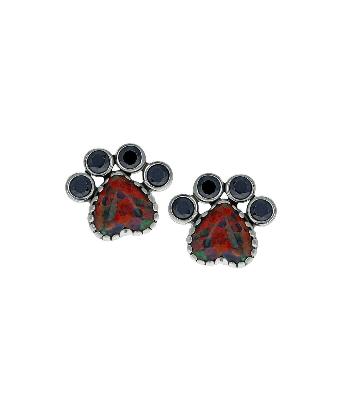 Threaded Opal Heart Paw End