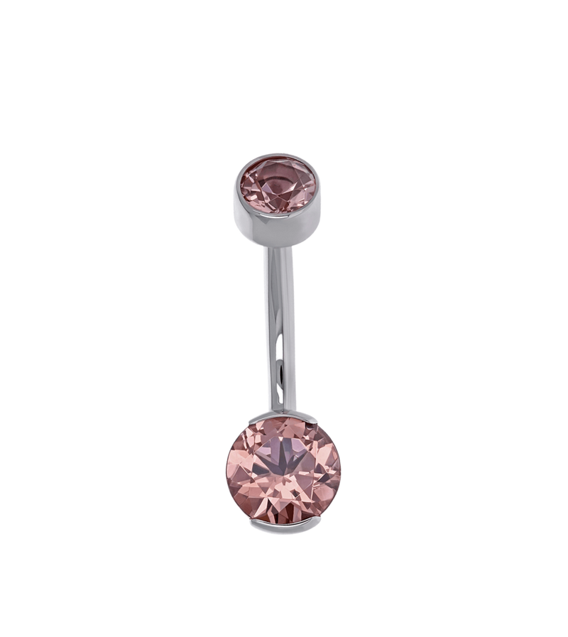 Threaded Large Partial Bezel Navel Curve