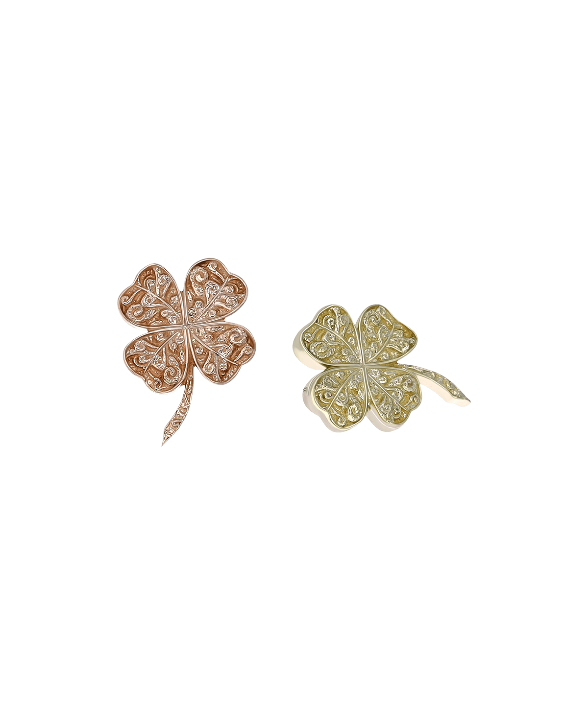 Shamrock End - 18K White Gold